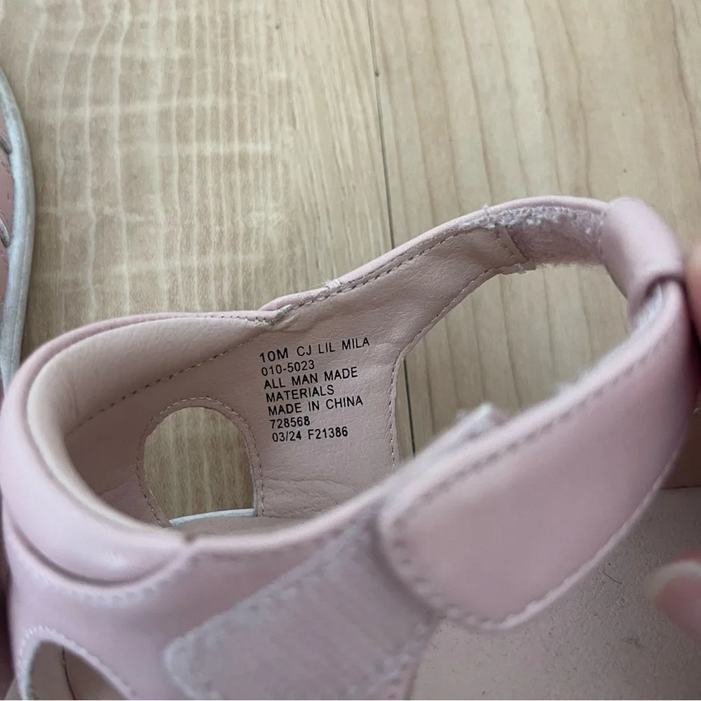 Christie & Jill Toddler 10 Girls White Lil Mila Sandals Flower Memory Foam Shoes